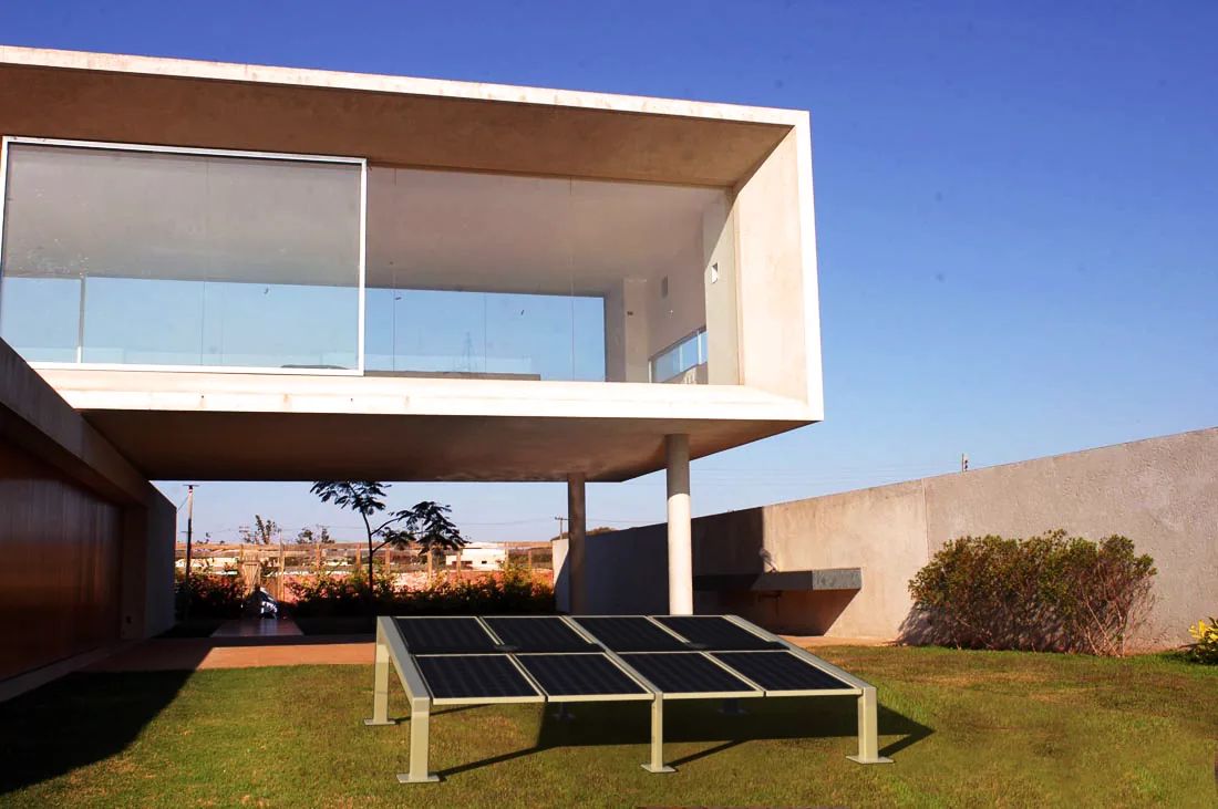 Solar panels on various buildings